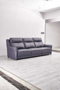 Sofá Reclinable Eléctrico <span class=keywords><strong>Roma</strong></span> de Tres Plazas con Chaise Longue, Cuero Genuino, Moderno, Minimalista, de Lujo, para Sala de Estar - Product Image 5