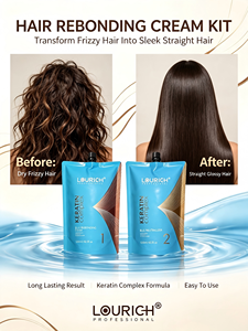 Crema de Reestructuración Capilar con Keratina LOURICH, Kit Profesional de <span class=keywords><strong>Alisado</strong></span> y Permanente para el Cabello - Product Image 1