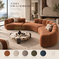 Modernes Luxus-Ecksofa mit Kurvenmodul, Gepolstertes Wohnzimmersofa, Maßgefertigte Große Lounge-Möbel für Hotel, Villa und Zuhause
