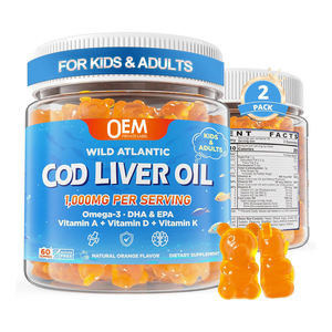Gomitas de Aceite de Hígado de Bacalao OEM de 1000 mg con Omega 3, DHA, EPA, Vitaminas A, D y K para la Salud Ocular y el Apoyo de la Visión en Adultos, 60 Unidades - Product Image 1