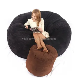 6英尺love sac suede bean bag懒人沙发家具drop ship telly bean bag lounger