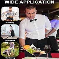 Tablier de bistro unisexe personnalisé avec logo, 2 poches, tablier demi-taille avec liens longs pour serveur, chef, barman