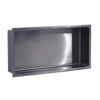 Étagères de douche rectangulaires modernes en acier inoxydable 304, lavables, niche de salle de bain, étagère avec éclairage LED, installation facile