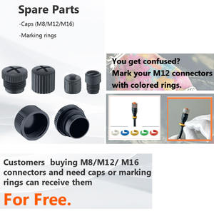 כבל חיישן M12 (קצה יחיד) קוד 3/4/5/6/8/12 פינים זכר ישר/זוויתי PUR/PVC מוגן/לא מוגן עם/בלי LED IP67 - Product Image 4