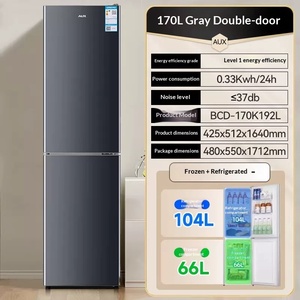Refrigerador de Doble Puerta de Acero Inoxidable de 110L, Refrigerador Pequeño de Gran Capacidad para el Hogar, para Apartamentos y Casas de Alquiler - Product Image 3