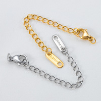 Chaîne d'extension YML avec fermoir à homard, collier, plaqué or 18 carats PVD, extensions en acier inoxydable pour accessoires de bijoux