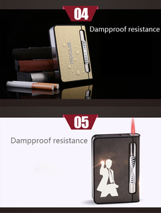 Briquet en alliage d'aluminium à <span class=keywords><strong>cartouche</strong></span> automatique, designs personnalisés intégrés, étanche, étui à cigarettes - Product Image 6