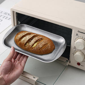 Plateau rectangulaire rétro en acier inoxydable 304 pour <span class=keywords><strong>steak</strong></span> Dessert aliments frits Design classique et moderne pour la maison et les fêtes - Product Image 4