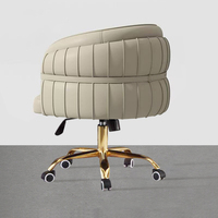 Chaise de bureau électrique en cuir moderne de luxe léger, ergonomique, dossier ouvert, utilisation à domicile, confortable pour une longue séance assise