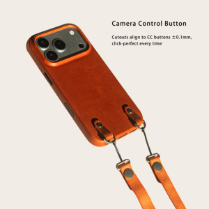 Funda de cuero encerado para <span class=keywords><strong>iPhone</strong></span> 17 Pro con cordón, cubierta de cuero encerado a prueba de golpes, funda trasera para teléfono al por mayor - Product Image 5