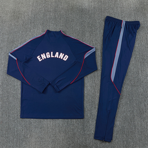 Ensemble d'uniformes d'entraînement de football en jersey automne-hiver 26/27 Angleterre, vêtements de sport à fermeture éclair à manches longues, tenue d'entraînement de football - Product Image 1