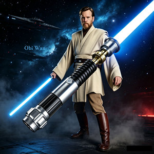 Nexussabers - Espada Láser <span class=keywords><strong>Obi</strong></span> <span class=keywords><strong>Wan</strong></span> SE RGB LED, Espada Láser Jedi Master con Movimiento Suave, Efectos de Luz Intermitentes y Sonido para Cosplay - Product Image 1