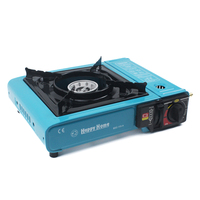 Réchaud à gaz portable d'extérieur pour camping, brûleur unique, surface en fonte, 2900W, allumage piézoélectrique, protection anti-extinction, butane