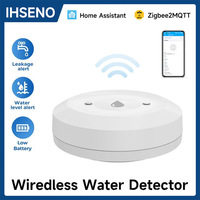 Détecteur de fuite d'eau intelligent Tuya WiFi pour maison connectée, en matériau PC, écran OLED, Zigbee 3.0, alimenté par batterie, autonomie de 12 mois, compatible Life