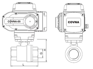 วาล์วควบคุมแบบหน้าต่างเปิด-ปิด 90 วัน COVNA 12V DN50 PN25 เกลียว BSP พร้อมมอเตอร์ไฟฟ้าควบคุมการทำงาน - Product Image 3