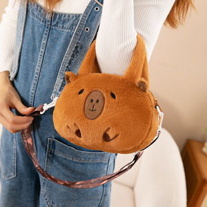 Sacs à main Capybara mignons pour filles, sacs à bandoulière pour enfants, cadeau pour petite fille, petit sac à main en peluche douce, sacs à main Capybara en peluche - Product Image 2