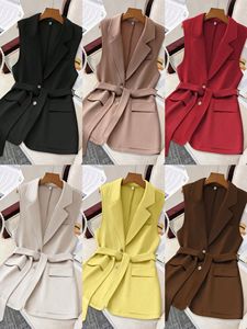 Veste sans manches à col tailleur, style britannique, ample et décontractée, pour femmes européennes et américaines - Product Image 6