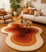 Tapis tufté artisanal abstrait, tapis moderne en peluche pour salon, chambre à coucher, tapis décoratif antidérapant, taille et design personnalisés