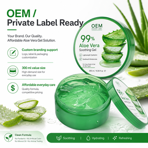 Gel Calmante de <span class=keywords><strong>Aloe</strong></span> <span class=keywords><strong>Vera</strong></span> 99% OEM, Hidratante Ligero para Rostro, Cuerpo y Cabello, Marca Privada - Product Image 1