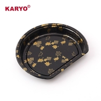 KARYO 3103 Plateau à sushi en plastique jetable de forme semi-circulaire Boîte à lunch à emporter Récipient pour aliments avec couvercle