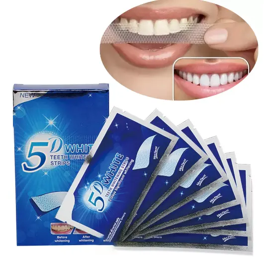 5D bright white teeth whitening strips, 14 pairs of oral health care, sensitive teeth bleaching strips