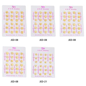 JXX 24k Gold Plated Cheap Cute Small Stud <b>Earrings</b> Heart Shaped Summer Women Round Mini <b>Earrings</b> Fashion Jewelry Wholesale - Product Image 6