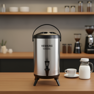 Dispensador de agua de acero inoxidable Vewking de 8L, contenedor de bebidas frías y calientes con grifo, independiente, para té con leche - Product Image 2