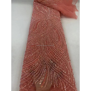 שמלת ערב אוכייה בד תחרה לכלפיות בד תחרה עבור שמלות כלה נייגרנית - Product Image 1