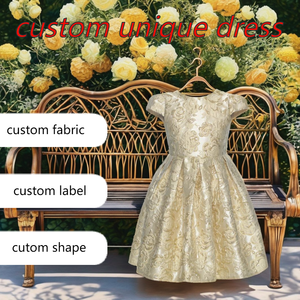 Abito Classico di Lusso in Jacquard, Elegante Tessuto Broccato Stile Principessa, Vestito per Festa di Compleanno per Bambine - Product Image 3