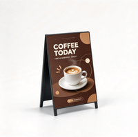 Présentoirs double face légers en forme de A, robustes, avec structure métallique pour la promotion publicitaire des cafés, des magasins de détail et des entreprises