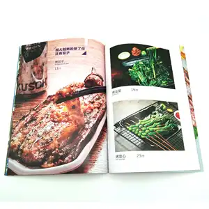 Nuevo tipo de venta superior de fábrica, venta al por mayor, cubierta blanda personalizada, papel de Arte de 157GSM, libro de cocina, folleto, impresión de revistas