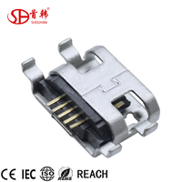 Connecteur Micro USB 5 broches pour carte mère avec emplacement de charge et emballage en bobine