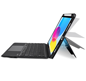 Étui pour tablette iPad à angle réglable avec <span class=keywords><strong>clavier</strong></span>, pavé tactile et support pour stylet – Productivité et <span class=keywords><strong>protection</strong></span> 2-en-1 avec support pour stylet - Product Image 1
