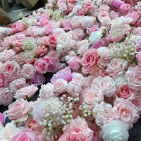 Dekorasi Bunga Mawar Pink Simulasi Sutra Berbentuk Hati untuk Latar Belakang Dinding, Tempat Pernikahan, Aktivitas Dalam/Luar Ruangan