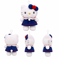 Porte-clés en peluche Hello Kitty de haute qualité, visage mignon et dodu, jouets en peluche de 4 pouces, animaux en peluche, jeu d'arcade Kawaii pour enfants