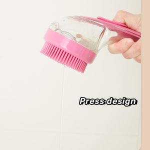 Cepillo de masaje para Baño de mascotas, dispensador de champú, cepillo de cerdas de goma para perros y gatos, cepillo de Ducha - Product Image 5