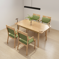 Table et chaises pliantes modernes en bois pour personnes âgées, 4 places, idéales pour hôtels, appartements et maisons de retraite - Offre Spéciale