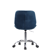 Chaise de bureau pivotante moderne en velours avec hauteur réglable et base rotative, structure en métal