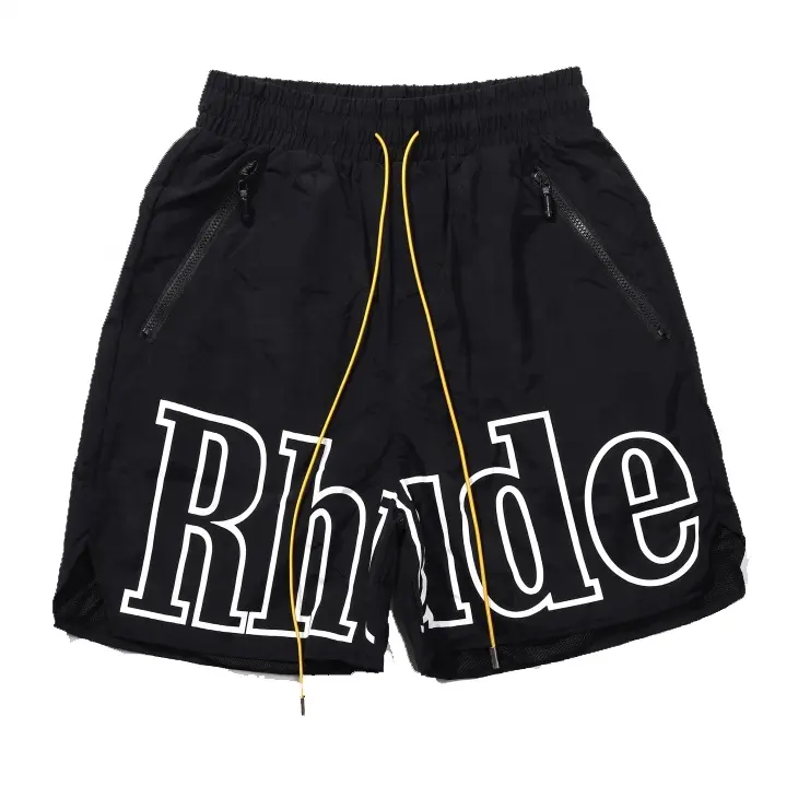 Pantalones cortos de poliéster con estampado reflectante personalizado para hombre, Shorts de verano