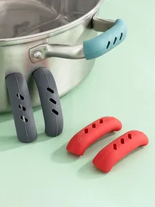 Non Slip Rubber Pot Holders <b>Pan</b> Ear Clip <b>Cast</b> Iron Handles Grip Cover Heat Resistant Silicone Hot Handle - Product Image 4