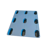 Palette en plastique HDPE robuste 1200x1000, simple face, 9 pieds, pour expédition, entrepôt et stockage, capacité 3000 kg