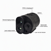Monoculaire thermique 320x240 avec télémètre laser 50Hz 12um, portée de détection 870m, portée de mesure 1200m, zoom 2x-8x pour la chasse