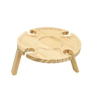 Plateau à fruits et en-cas en bois massif, design minimaliste, écologique, avec porte-verre à vin, pour meubles d'extérieur, camping, pique-nique