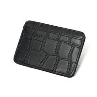 Grosir dompet uang klip pria ajaib tekstur buaya dompet uang tunai dompet kartu ajaib kulit Pu dompet kartu kredit ramping