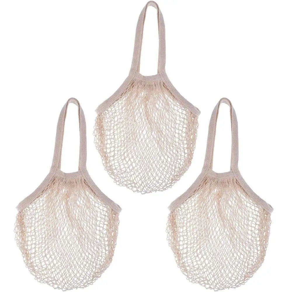 Expandable Reusable Vegetable Crochet Mesh String Supermarket Net Shopping Rope Net Bag