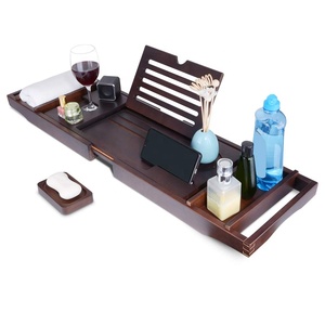 Caddie <span class=keywords><strong>de</strong></span> bain <span class=keywords><strong>extensible</strong></span> <span class=keywords><strong>de</strong></span> luxe en bambou, livre et porte-vin, organisateur gratuit <span class=keywords><strong>de</strong></span> savon, produits <span class=keywords><strong>de</strong></span> salle <span class=keywords><strong>de</strong></span> bain, <span class=keywords><strong>plateau</strong></span> <span class=keywords><strong>de</strong></span> <span class=keywords><strong>baignoire</strong></span> - Product Image 1