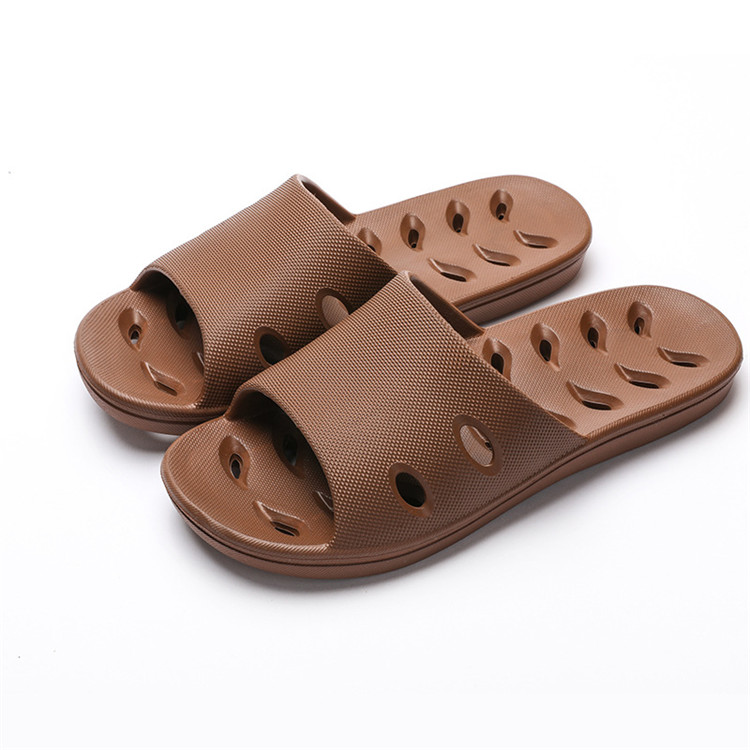 Couple Bath Slippers Summer Slides Sandals House Shoes Non-slip Water Leaking Bathroom Slippers