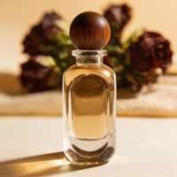 Atomiseur de parfum en verre MUB 15 mm à sertir, design élégant, base lourde, 100 ml, avec capuchon en bois, supporte la personnalisation de la couleur et de l'emballage