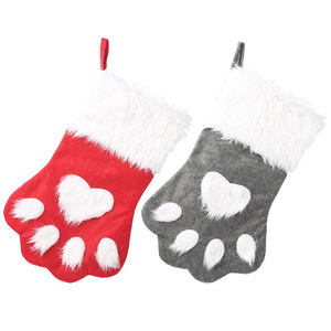 Top qualité Logo personnalisé doux mignon bas pour animaux de compagnie pendentif décoration fournitures cadeau floue chaussettes de noël - Product Image 1