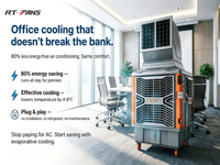 Refroidisseur d'air évaporatif portable industriel robuste RTFANS IP66 étanche, moteur AC, écologique, pour extérieur, intérieur et usine